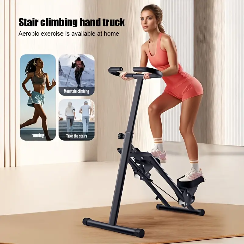 Multifunctional Home Stair Climbing Machine, a Fitness Stepper for Mountain Climbing in Place, a Compact Aerobic Climbing Machine, Foldable, with Enlarged Non-Slip Pedals, Adjustable Height, Suitable for The Whole Family, Without Battery