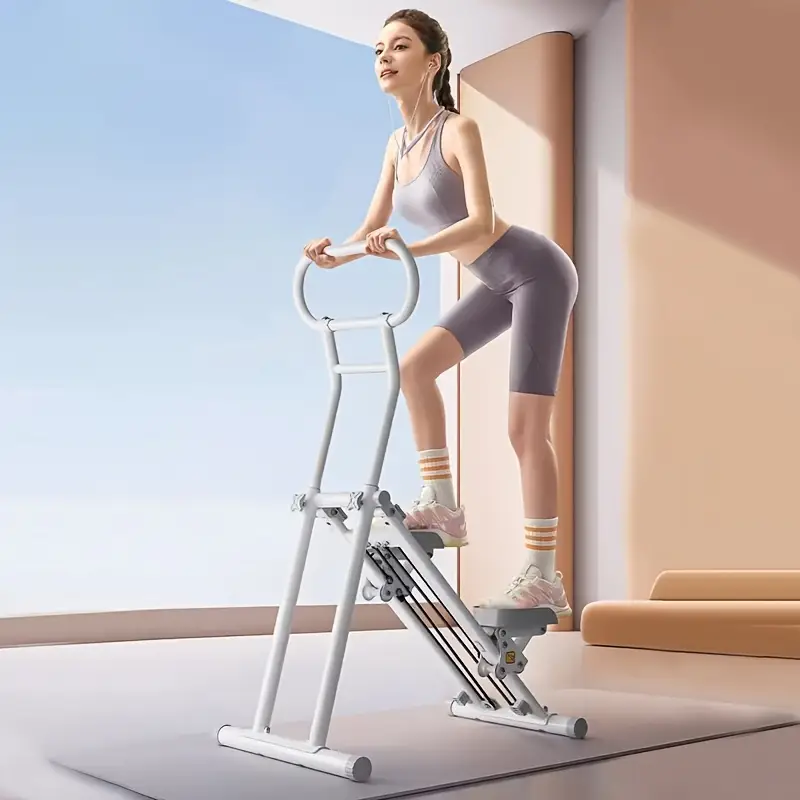 Iron Vertical Multi-Functional Stair Climber, Home Exercise Mountaineering Machine, Weighted 3001b Aerobic Fitness Equipment, Foldable Stepped Climbing Machine - Aerobic Exercise Suitable for Home Workou, Without Battery